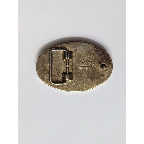 Vintage 1970's DEBBIE Name Belt Buckle by Oden Brass Oval Woodgrain Made‎ in USA - Picture 4 of 8